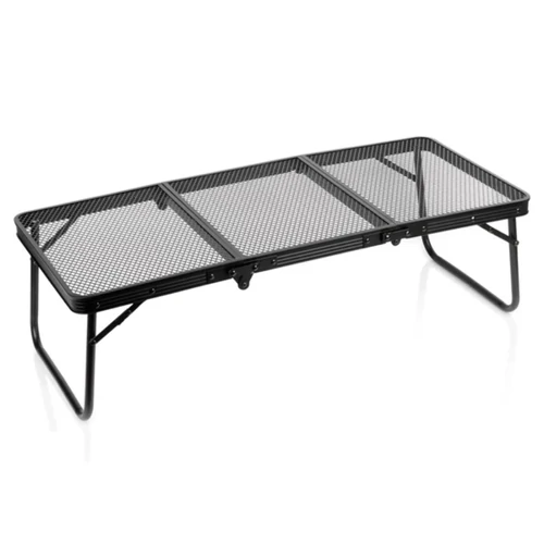 Összecsukható kempingasztal, alumínium – 90x40x26,5 cm, fekete színben 489392