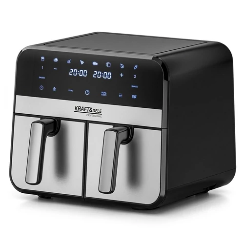 Kraft&Dele AIRFRYER 9L 2500W KÉT REKESZES FRITŐZ 4,5L + LCD KD4180