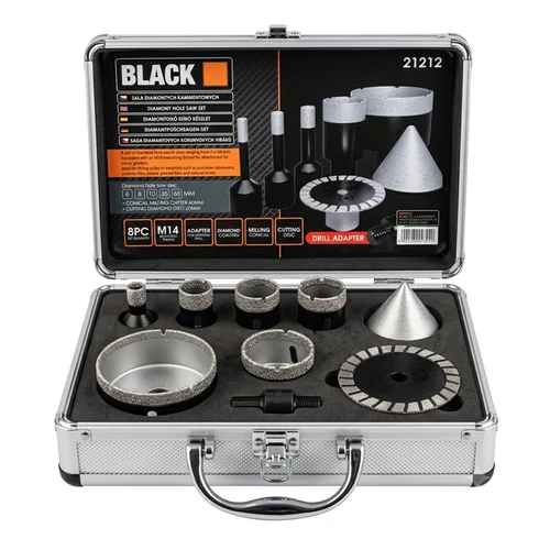 BLACK Gyémántlyukfúró Készlet 8 részes 21212