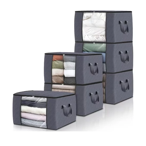 6 db-os ruhatároló zsák készlet 60L, szürke 96M225X9X6-60