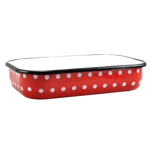 Perfect Home Piros Pöttyös Zománcozott tepsi 33 cm 10381