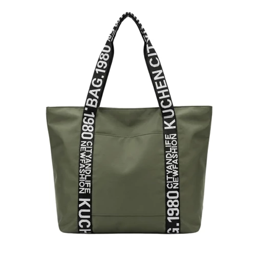 Sportos és Trendi Khaki Válltáska Feliratos Pántokkal TSK-08