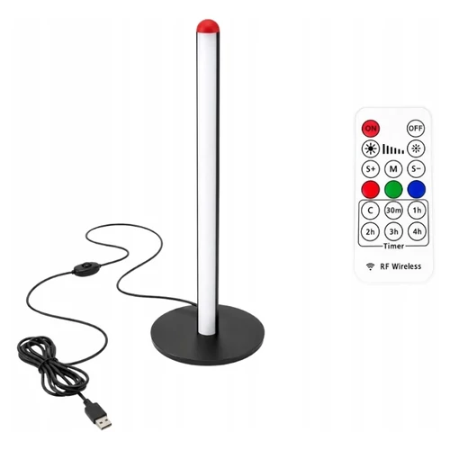 RGB LED állólámpa távirányítóval, 50 cm, 7 szín, fekete – 12424_50