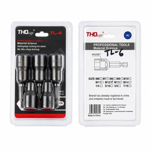 THOLux mágneses hatlapfejű dugókulcs-adapter készlet 5 részes TL-6