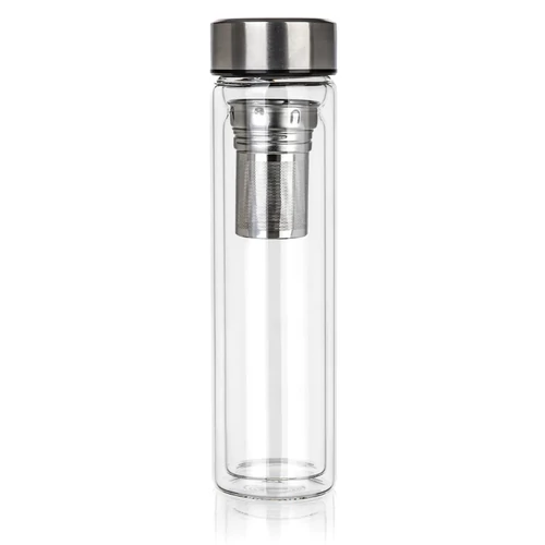 DOBLO duplafalú üveg kulacs rozsdamentes szűrővel, 500 ml 267185