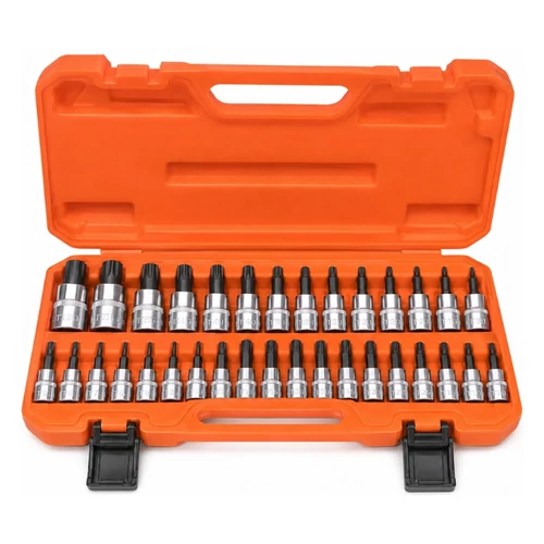 34 részes Torx bitfej- és dugókulcskészlet kofferben 84013