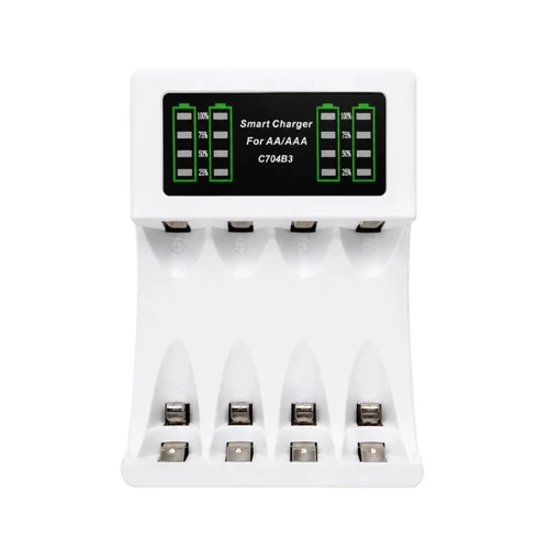C704B3 USB-C akkumulátortöltő AA és AAA akkumulátorokhoz, 4 férőhelyes 02055