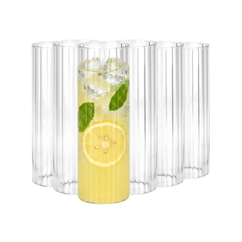 6 részes bordázott üvegpohár készlet 560 ml 139873