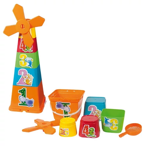 Toronyépítő vödör szett szélmalommal 41cm 213100