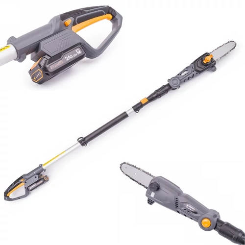 Powermat akkumulátoros magassági ágvágó láncfűrész – 20 V, 240 cm PM0744