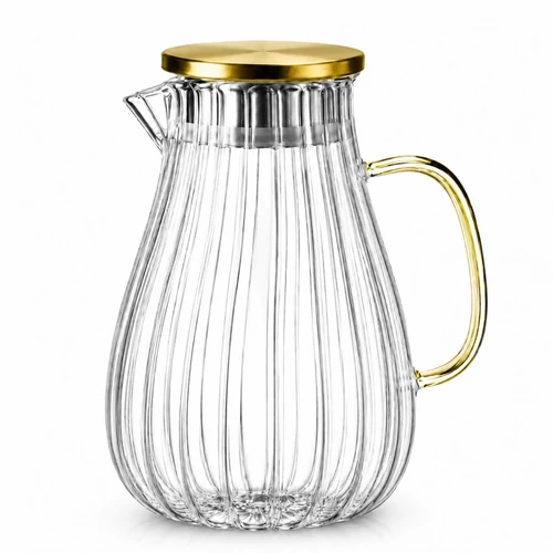 Bordázott üvegkancsó fogantyúval és fedéllel – 1700 ml DZ05