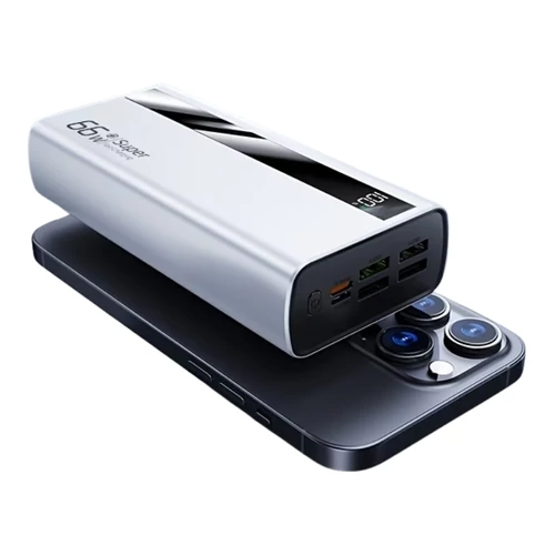 Powerbank gyorstöltéssel és digitális kijelzővel - 60000mAh, 66W, fehér 58M2K5VK73-2
