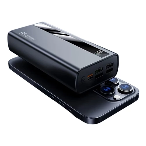 Powerbank gyorstöltéssel és digitális kijelzővel - 60000mAh, 66W, fekete 58M2K5VK73