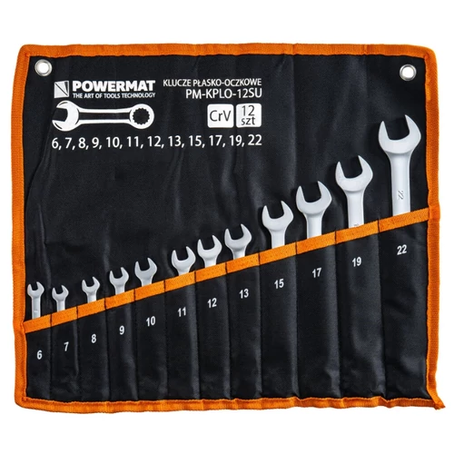 Powermat 12 részes csillag-villáskulcs készlet 6–22 mm, Cr-V acélból PM1621