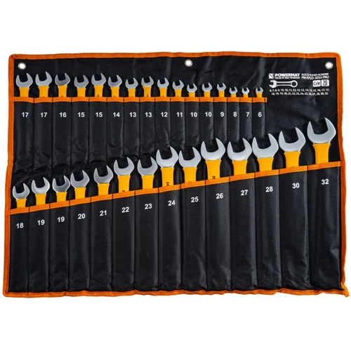 Powermat 30 részes csillag-villáskulcs készlet 6–32 mm, Cr-V acélból PM1624