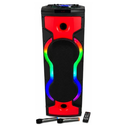 Hordozható party hangszóró RGB világítással, 2 mikrofonnal YR-2204