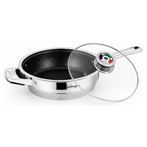 Bachmayer Home 24 cm-es tapadásmentes serpenyő üvegfedővel BM-3224