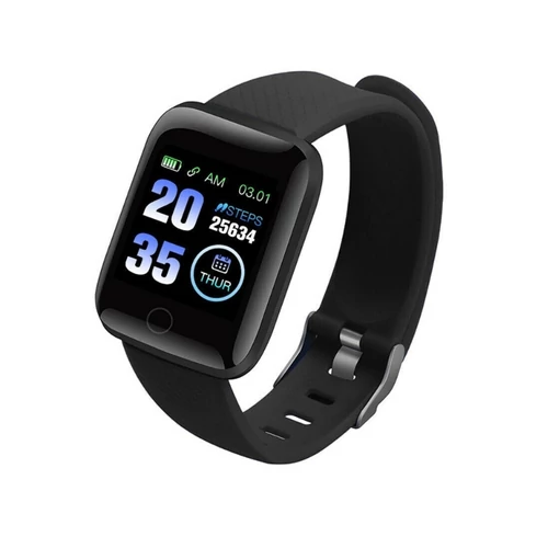 ID116 Plus fekete okoskarkötő -aktivitásmérő, OLED kijelző, IP67 holm0626