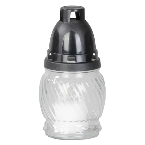 Átlátszó üvegmécses sírra, 6–8 órás égési idő, 13 cm 2173244