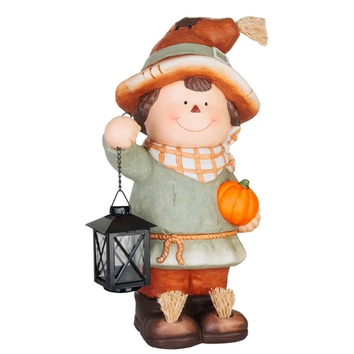 MagicHome kisfiú ijesztő jelmezben tökkel és lámpással – 19,5 × 23,5 × 41 cm 8092402