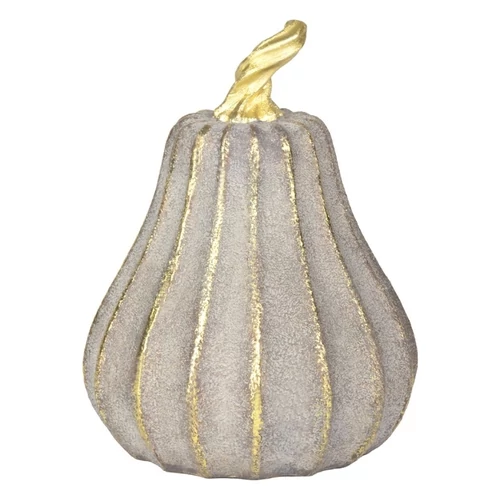 MagicHome Nature dekoratív tök arany részletekkel – polyresin – 12,2 × 12,2 × 16,2 cm 8092415
