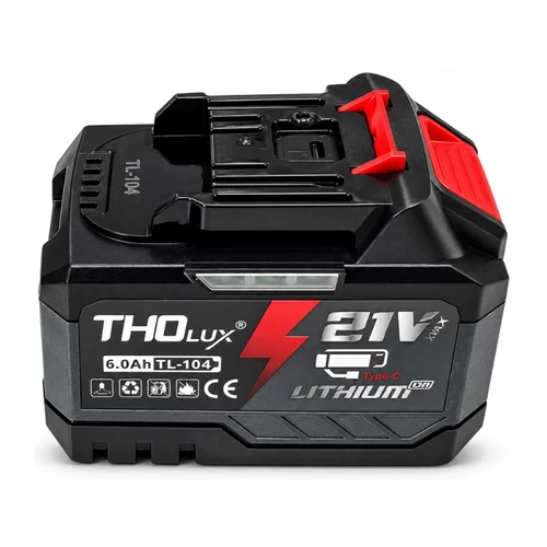 THOlux 21V 6,0Ah Li-ion akkumulátor USB Type-C csatlakozóval TL-104
