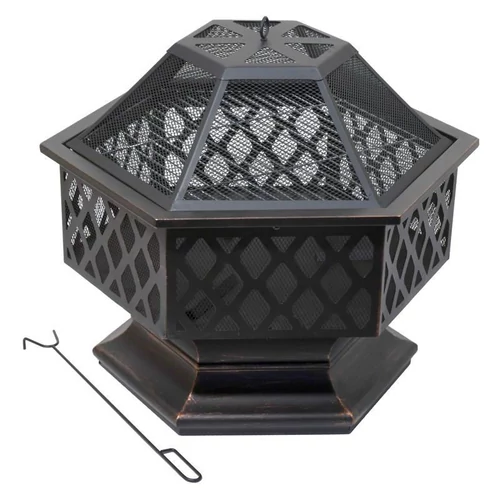 HEXAGON hordozható tűzrakó és grillsütő – 61×53 cm 13008
