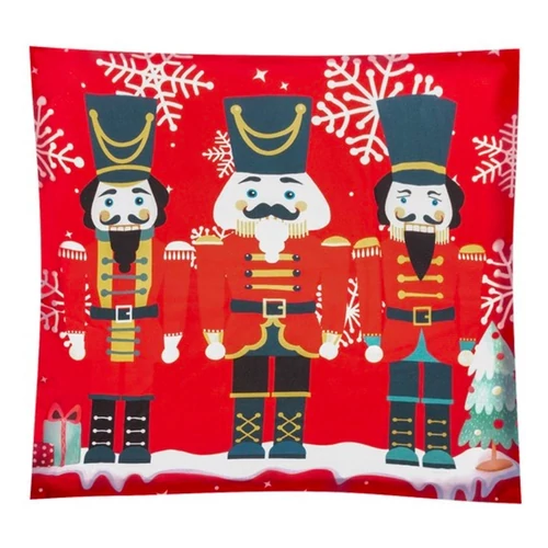 Karácsonyi díszpárnahuzat diótörő mintával, 45 × 45 cm 00022313