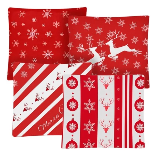 Karácsonyi plüss párnahuzat szett 4 db – 40×40 cm-es párnákhoz 00024827