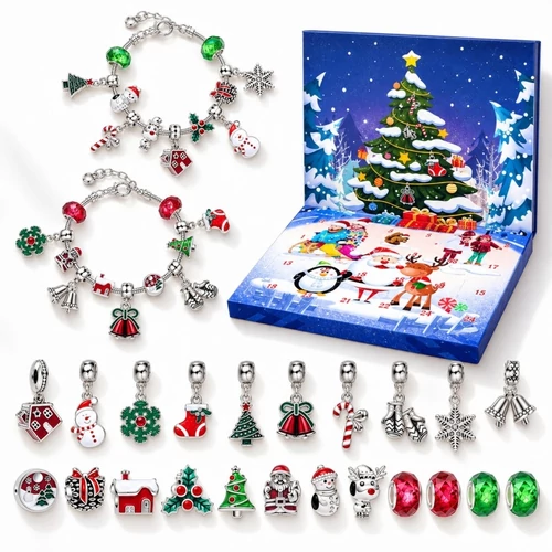 Ékszeres adventi naptár, 2 karkötővel és charmokkal KSN206