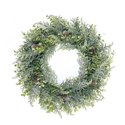 Dekoratív ajtókoszorú élethű műfenyőből – 38cm WSN24