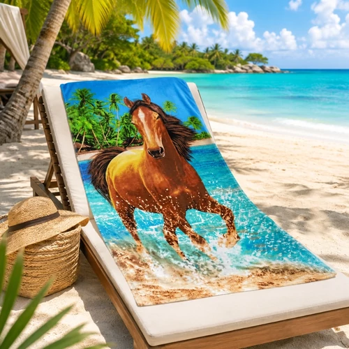 Színes mintás strandtörölköző (70x140 cm) H-70X140-15