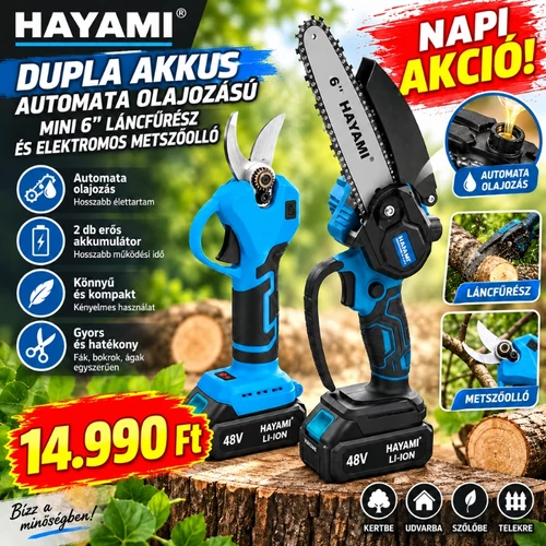 HAYAMI Dupla Akkus Automata Olajozású Mini 6
