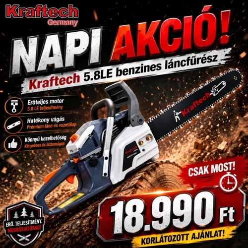 Kraftech 5.8le benzines láncfűrész KTCHS58S