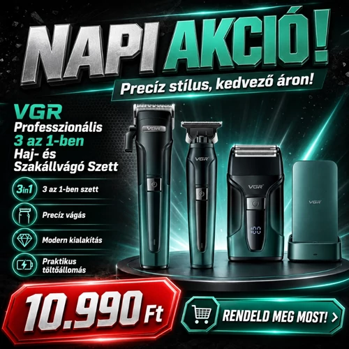 VGR Professzionális 3 az 1-ben Haj- és Szakállvágó Szett – AFA Különkiadás V-694